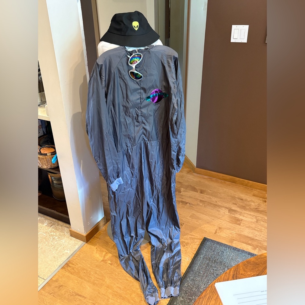 three piece charcoal black space academy costume